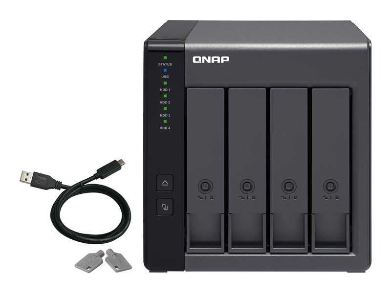 QNAP TR-004 - Festplatten-Array - 0 TB - 4 Schächte (SATA-300) - USB 3.2 Gen 1 (extern)