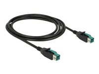 DeLOCK 8 pin USB PlusPower (12 V) (male) - 8 pin USB PlusPower (12 V) (male) Sort 2m Forstærket USB kabel