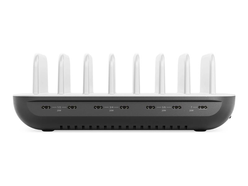 ALOGIC Powerfin charging station desktop with USB-C cables included 24 pin USB-C 80 Product shot Front 79500
