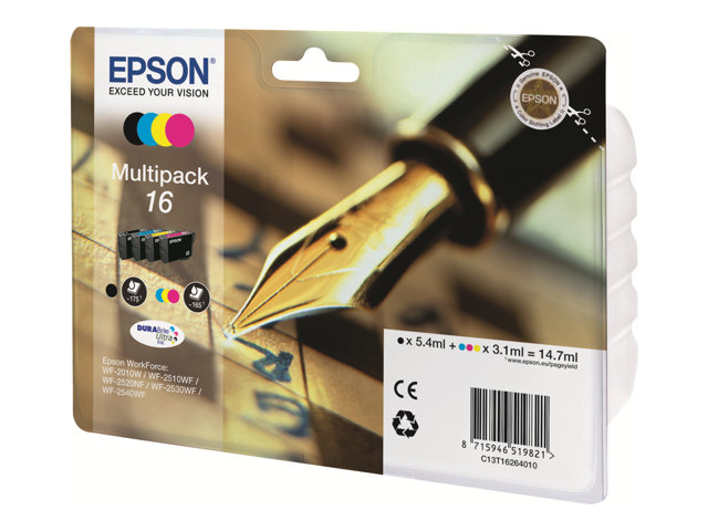 Image of Epson 16 Multipack - 4-pack - black, yellow, cyan, magenta - original - ink cartridge