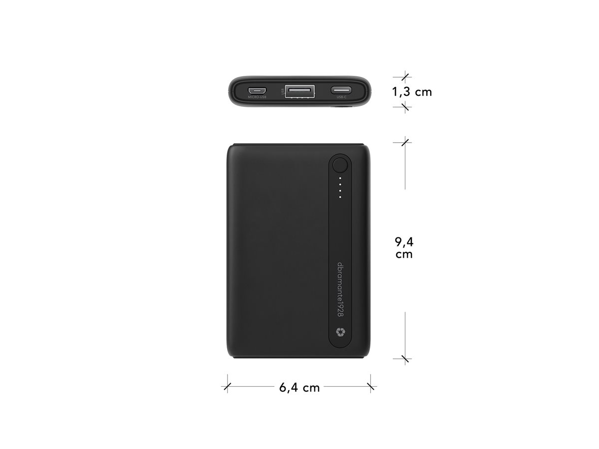 dbramante1928 Sustainable Re-charge Power Bank 5K Black – foto 4