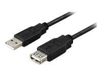 DELTACO USB 2.0 USB forlængerkabel 5m Sort