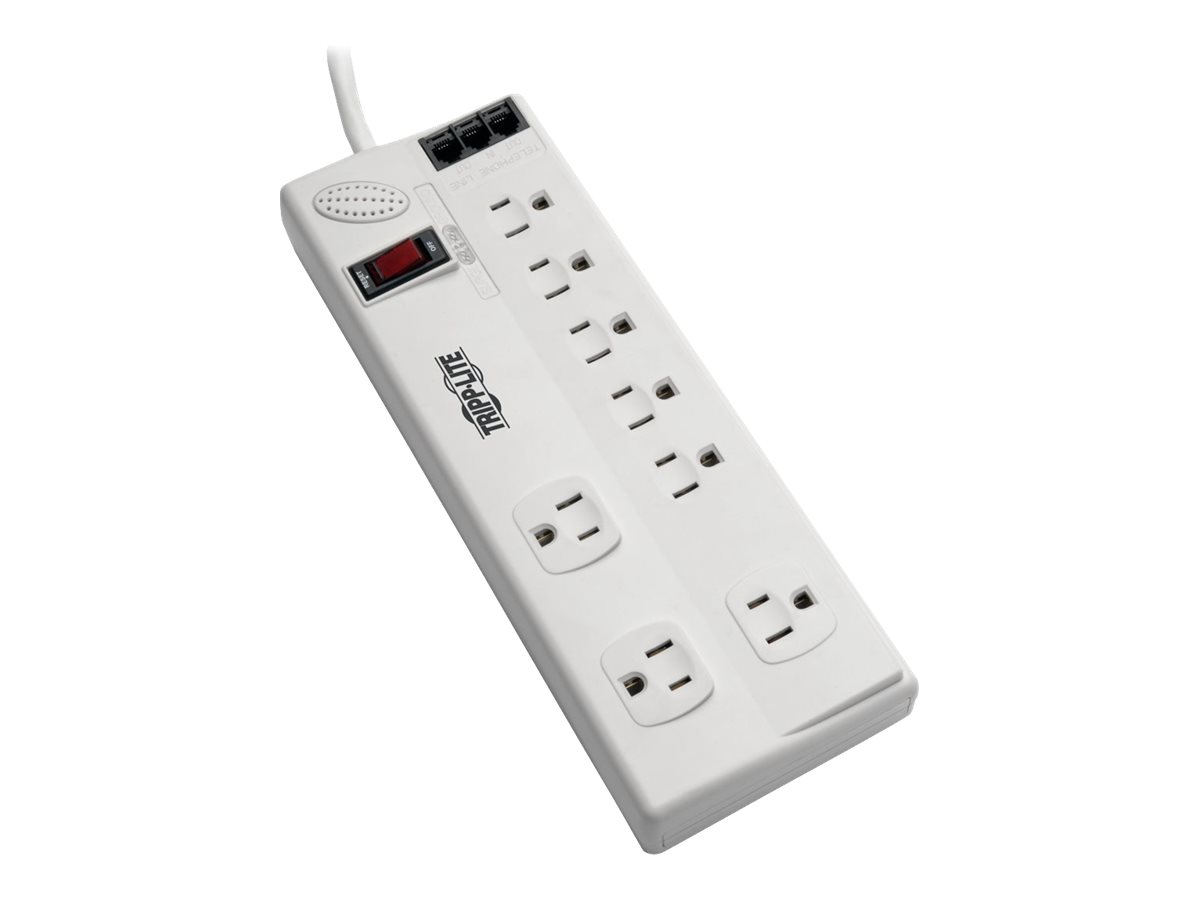 Tripp Lite Surge Protector Power Strip 120V 5-15R 8 Outlet RJ11 8' Cord 3150 J TAA GSA