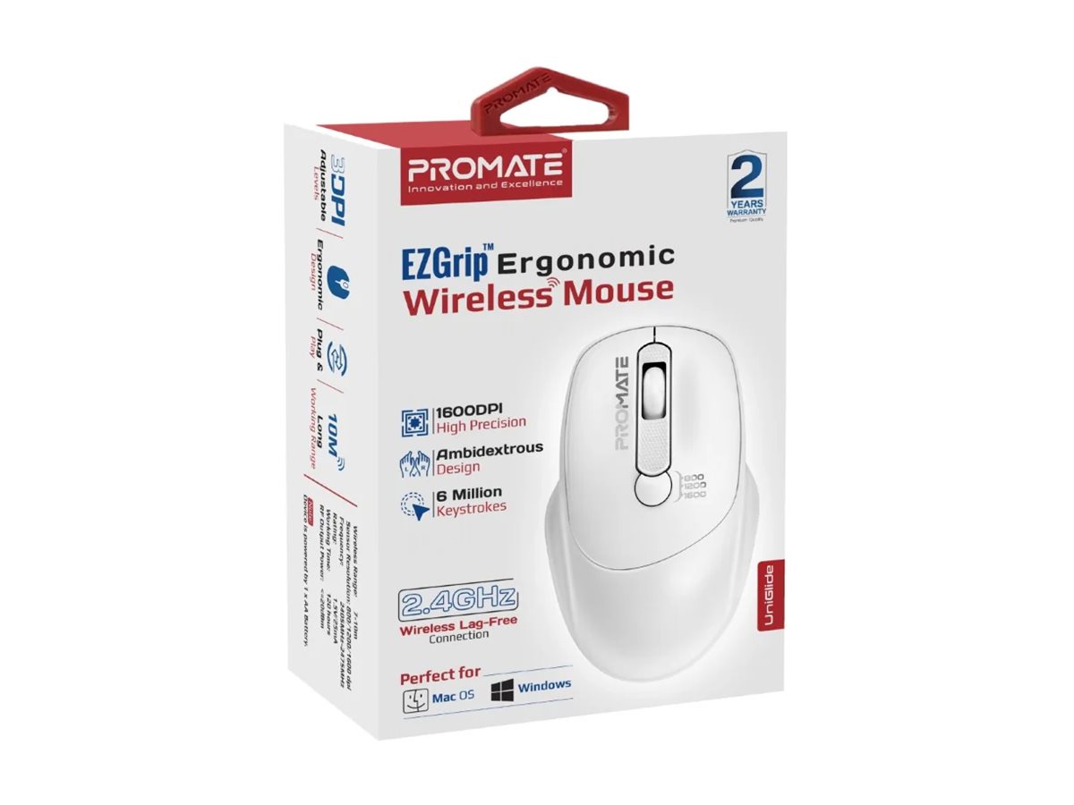 Promate EZgrip UniGlide mouse 2.4 GHz Product shot Front 79650