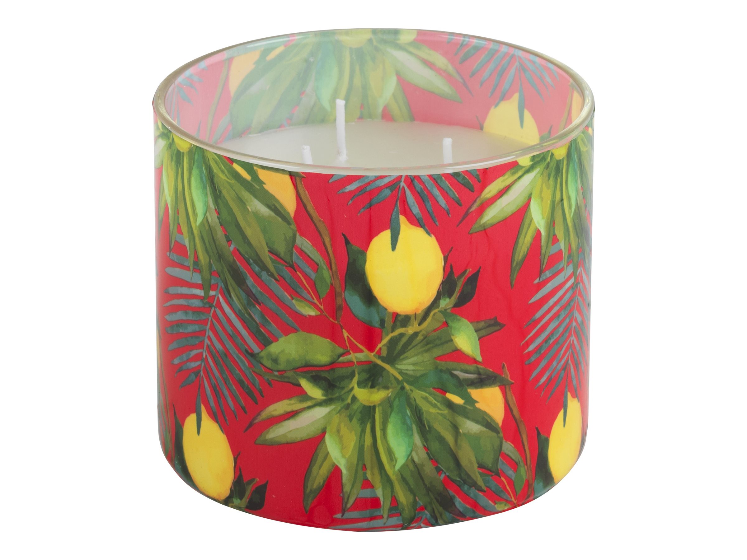 Patio Essentials Citronella Candle Glass - Assorted Leaves Pattern