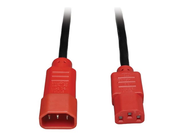 Tripp Lite 6ft Power Cord Extension Cable C14 to C13 Heavy Duty Red 15A 14AWG 6'