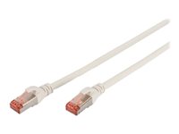 DIGITUS Professional CAT 6 Kabel med afskærmning med folie og kobberfletning (SFTP 2m Patchkabel Hvid