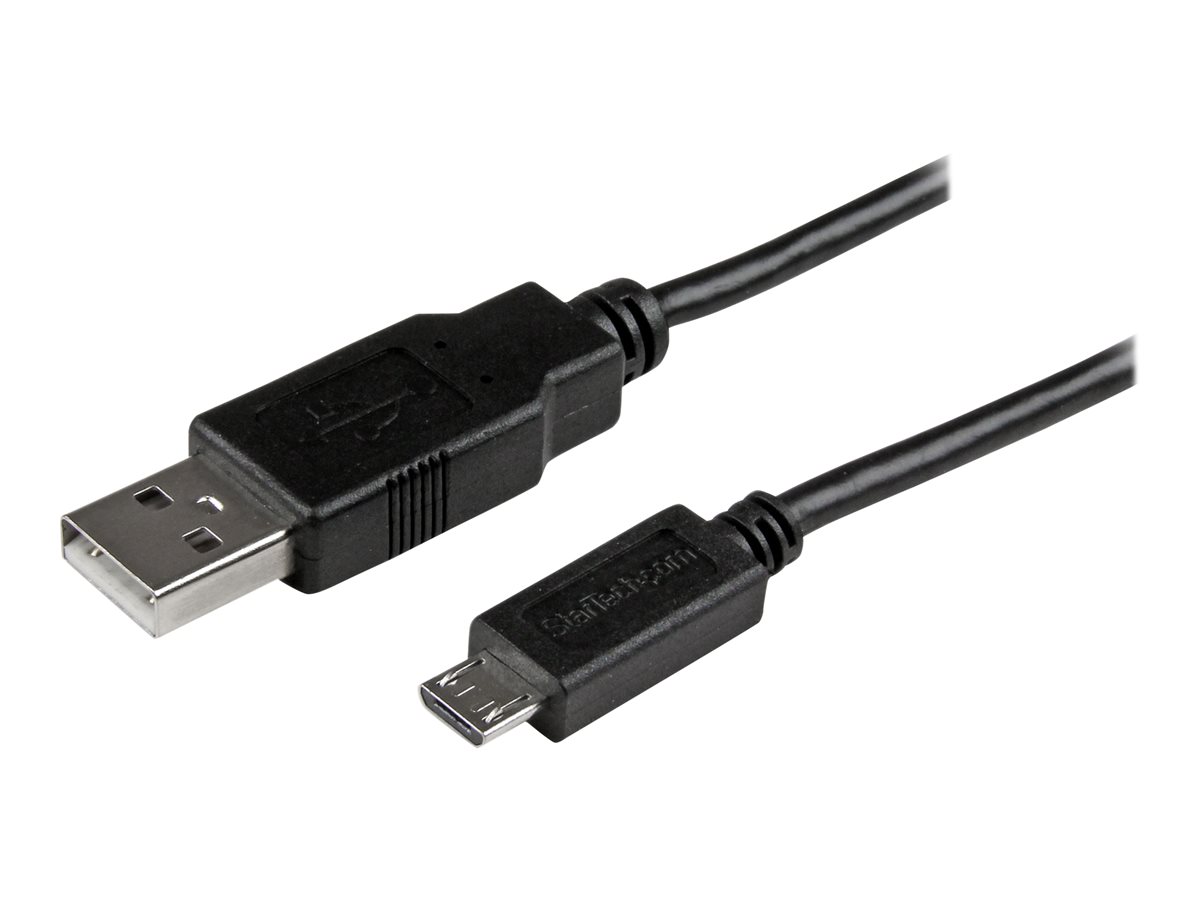 StarTech.com 15cm 6in Mobile Charge Sync USB to Slim Micro USB Cable for Phones & Tablets A to Micro B - M/M - Thin Micro USB Charge Cable (USBAUB15CMBK) - kabel USB - Micro USB typ B do USB - 15 cm