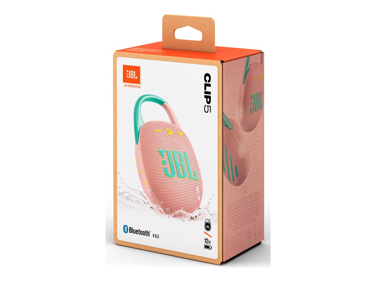 JBL Clip 5 Portable Bluetooth Speaker - Pink - JBLCLIP5PINKAM