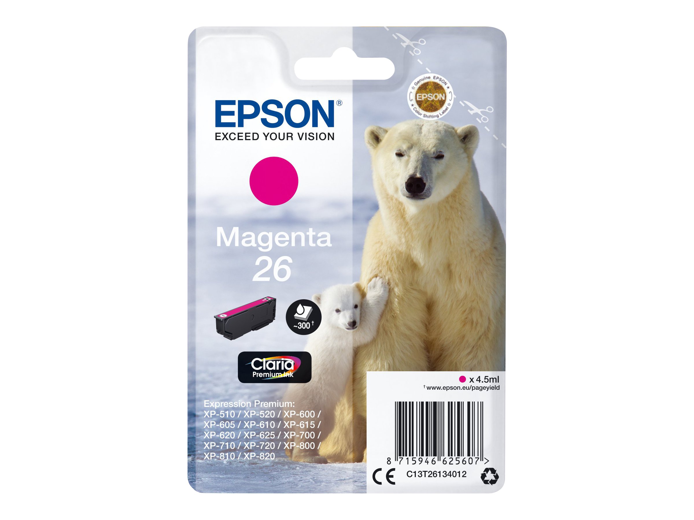 EPSON 1LB 26 magenta ink claria prem w/s
