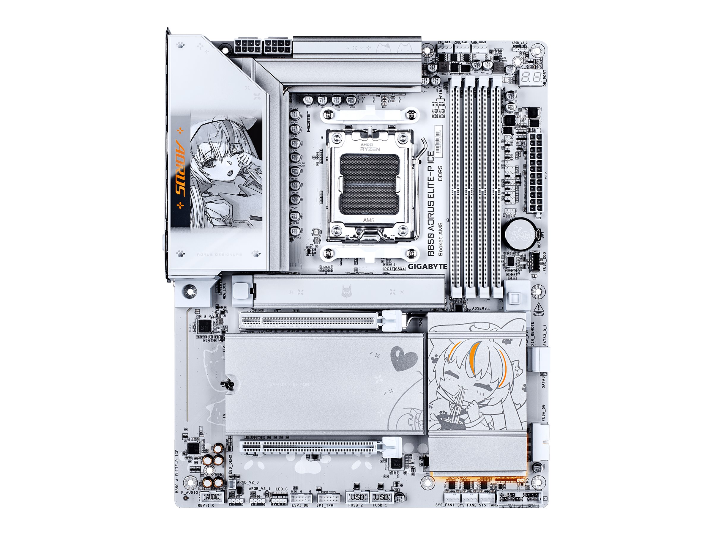 AORUS B850 ELITE-P ICE, motherboard, ATX, Socket AM5, AMD B850