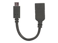Manhattan USB-C to USB-A Cable, 15cm, Male to Female, Black, 5 Gbps (USB 3.2 Gen1 aka USB 3.0), 3A (fast charging), IF-Certif