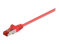 MicroConnect CAT 6 Kabel med afskærmning med folie og kobberfletning (SFTP 15cm Netværkskabel Rød