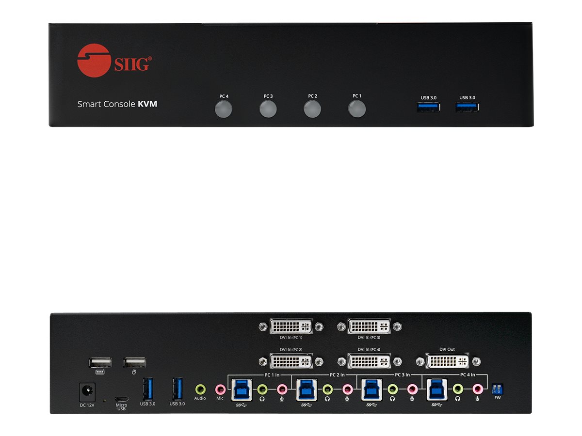 SIIG 4 Port DVI Dual Link Smart Console KVM Switch