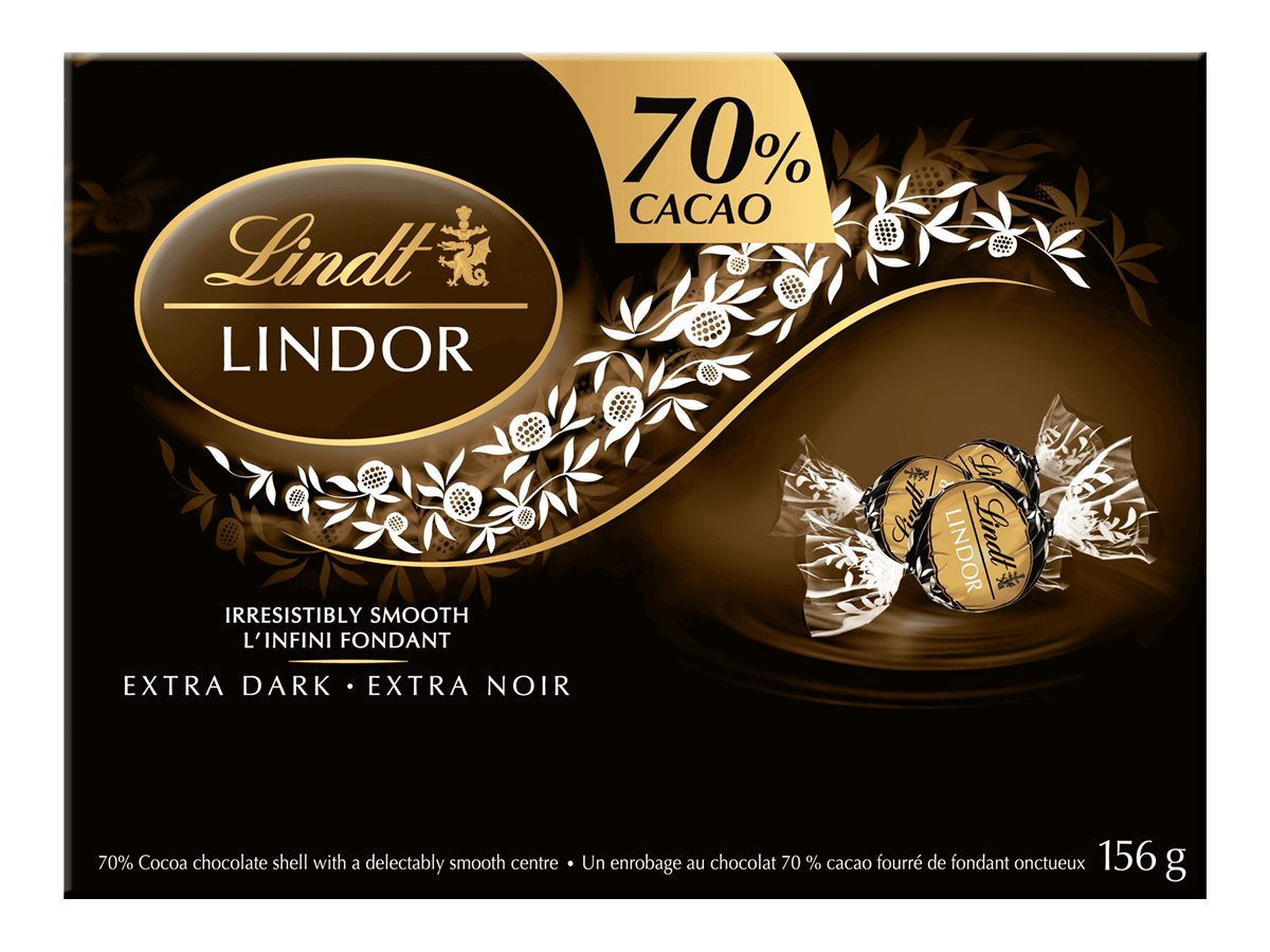 LINDOR Extra Dark Chocolate Truffles - 70% Cacao - 156g