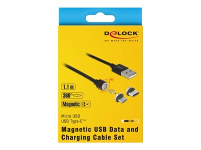 DELOCK Lade-/Datenkabelset magnetisch USB > Micro-B/USB-C - 85723