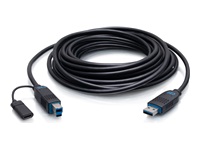 C2G 35ft (10.7m) C2G Performance Series USB-A Male to USB-B Male Active Optical Cable (AOC) - 3.2 Gen 2 (10Gbps) Plenum Rated