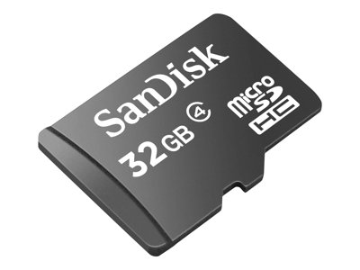 SanDisk - Flash-Speicherkarte (microSDHC/SD-Adapter inbegriffen) - 32 GB - Class 4 - microSDHC - Schwarz