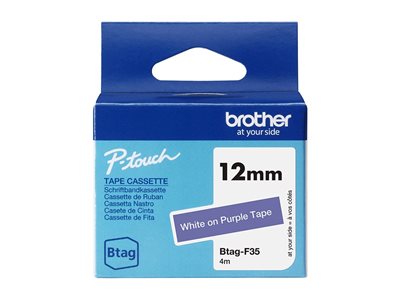 BROTHER 12MM White on Purple BTAGF35 BROTHER 12MM White on Purple BTAGF35