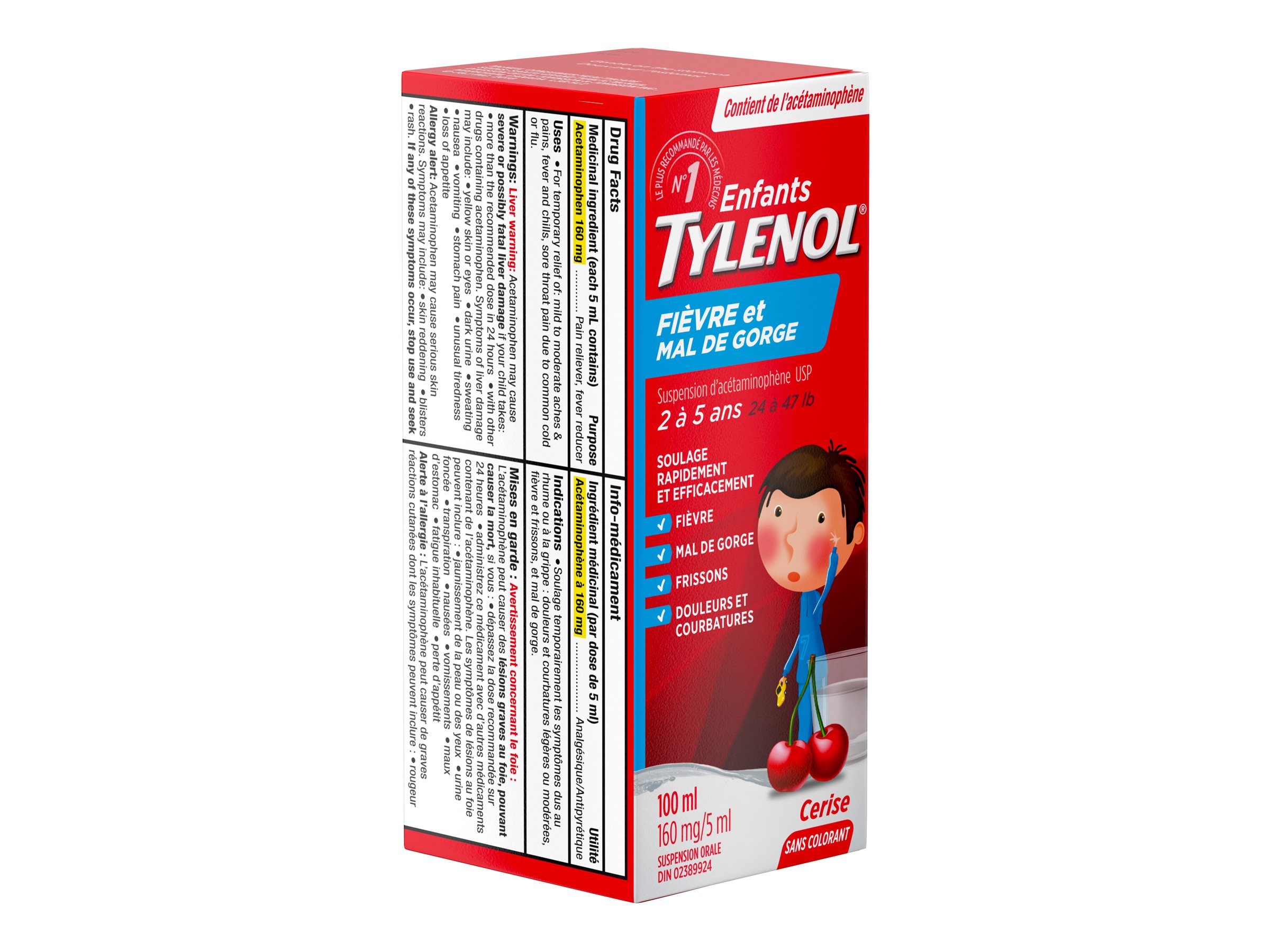 Tylenol* Children's Fever & Sore Throat Pain Suspension Liquid - 100ml� �