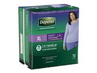 Depend Night Defense Incontinence Underwear for Women - Overnight Absorbency - Extra Large - 12 Count
