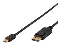 MicroConnect 20 pin DisplayPort han haspet -> Mini DisplayPort han haspet 2 m Sort