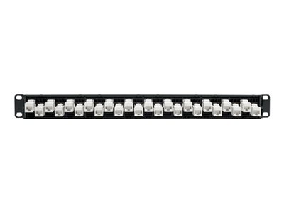 24 Port CAT6 Pass Through Coupler Patch Panel with Back Bar, Compatible  with Cat5, Cat5e, Cat6, Cat6A, Loaded with Unshielded keystones