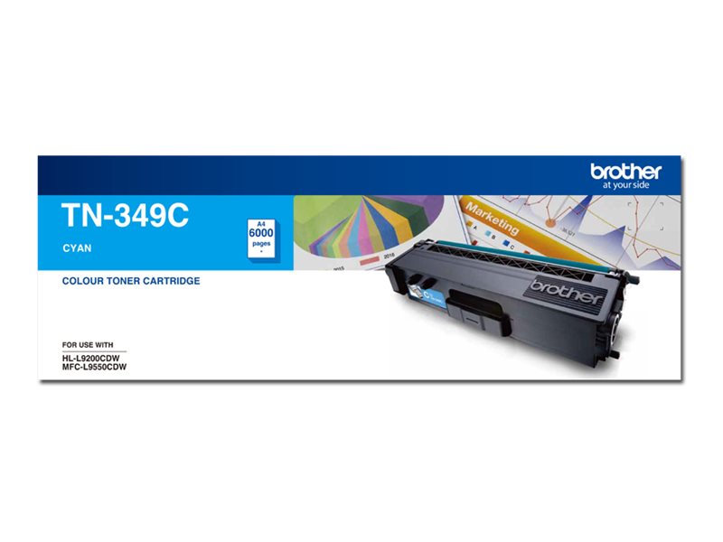 Brother TN349C Super High Yield cyan original toner Product shot Front 79500