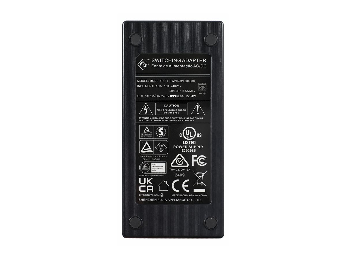 StarTech.com 160W Universal DC Power Adapter (24V/6.6A), 2-Wire Cord and 2/3-Pin Terminal Blocks, 100-240V AC/DC External Power Supply for Industrial USB Hubs, NA/UK/EU/ANZ Cords - 4ft/1.2m DC Power Cord (160W-POWER-ADAPTER) - síťový adaptér - 158.4 Watt – foto 3