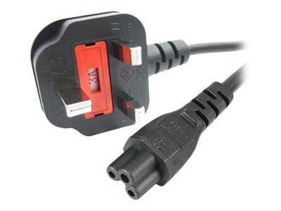 StarTech.com 2m Laptop Power Cord 3 Slot for UK BS1363 to C5 Clover Leaf