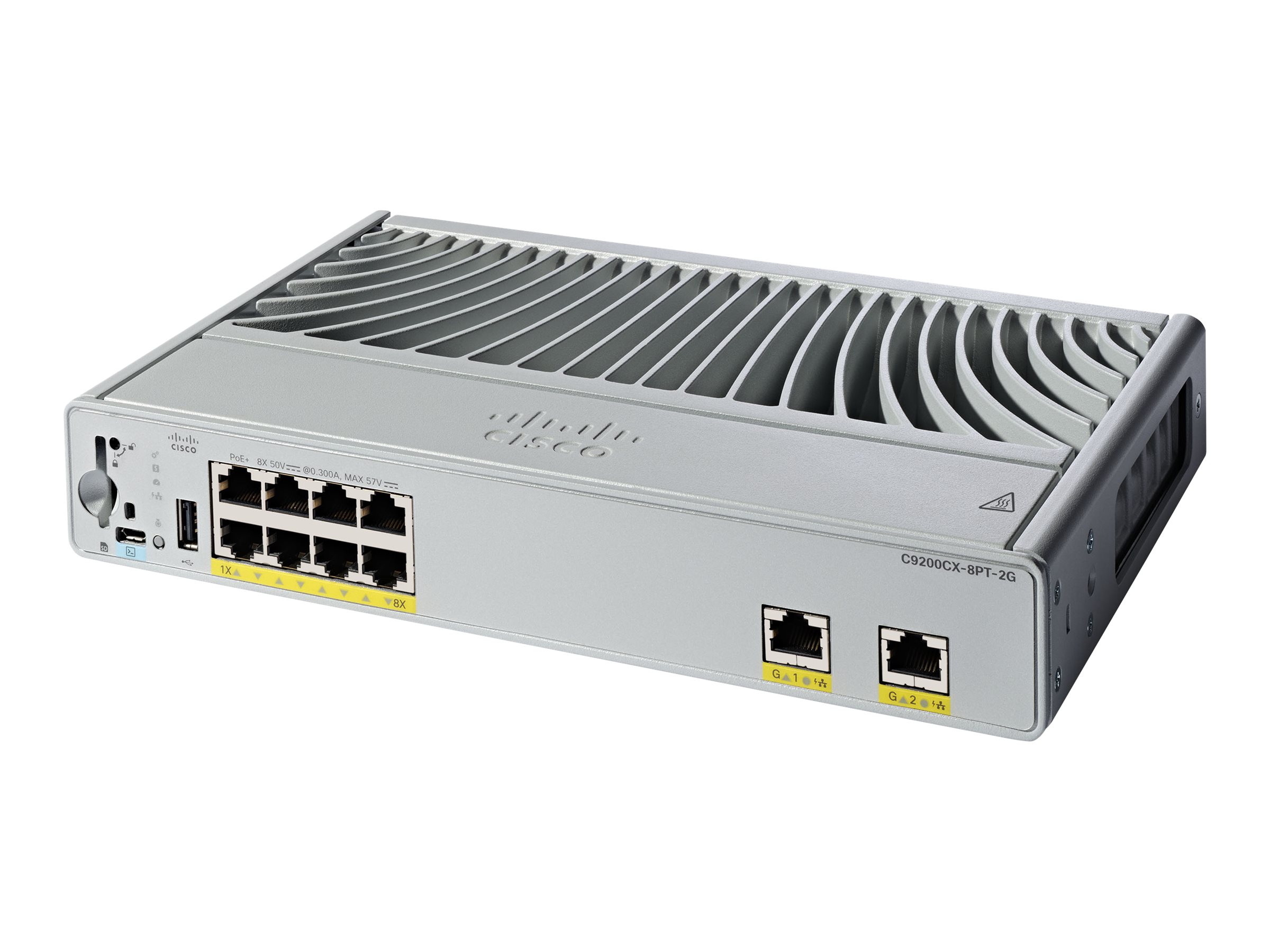 Cisco Catalyst 9200CX Network Essentials switch compact 8 ports Managed Product shot Right-angle 80000