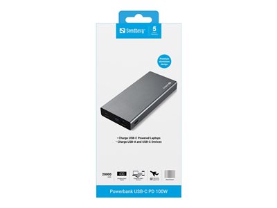 SANDBERG Powerbank USB-C PD 100W 20000