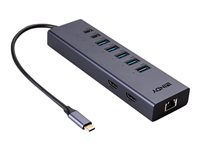 LINDY DST-Mini Duo - Docking station - for smartphone, tablet, laptop - USB-C / Thunderbolt 3 / Thunderbolt 4 - 2 x HDMI - GigE - 100 Watt
