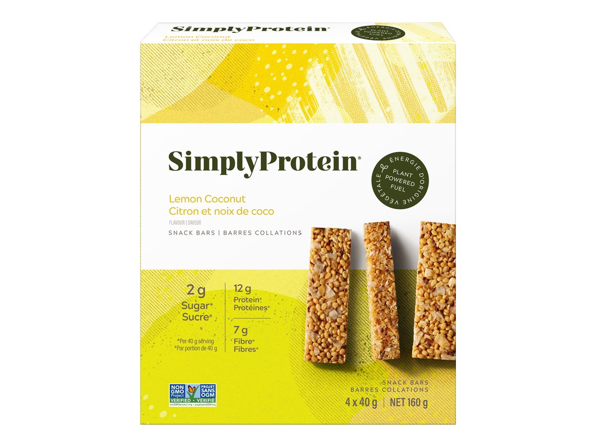 SimplyProtein Plant-Based Snack Bars - Lemon Coconut - 4 x 40g