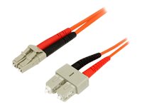 StarTech.com 2m Fiber Optic Cable - Multimode Duplex 62.5/125 - LSZH - LC/SC - OM1 - LC to SC Fiber Patch Cable (FIBLCSC2) - 