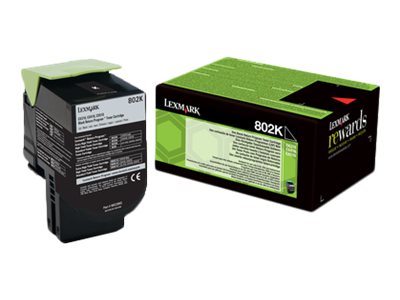 Image of Lexmark 802K - black - original - toner cartridge - LCCP, LRP