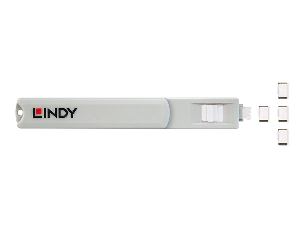 Kit bloqueur de port USB Type C avec clé et 4 verrous, blanc
