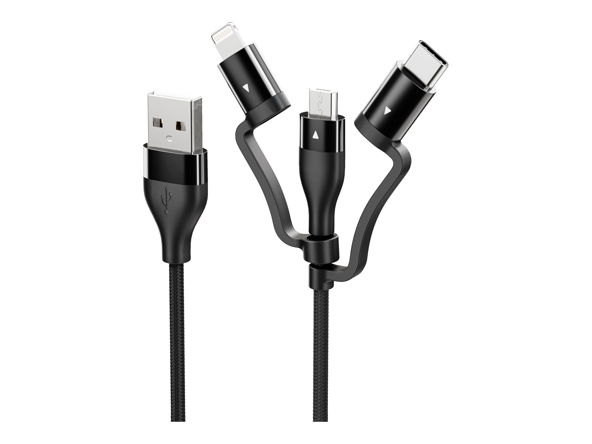 ALOGIC Elements Series USB cable kit USB Type A to USB-C Lightning Micro-USB Type Product shot Front 79950