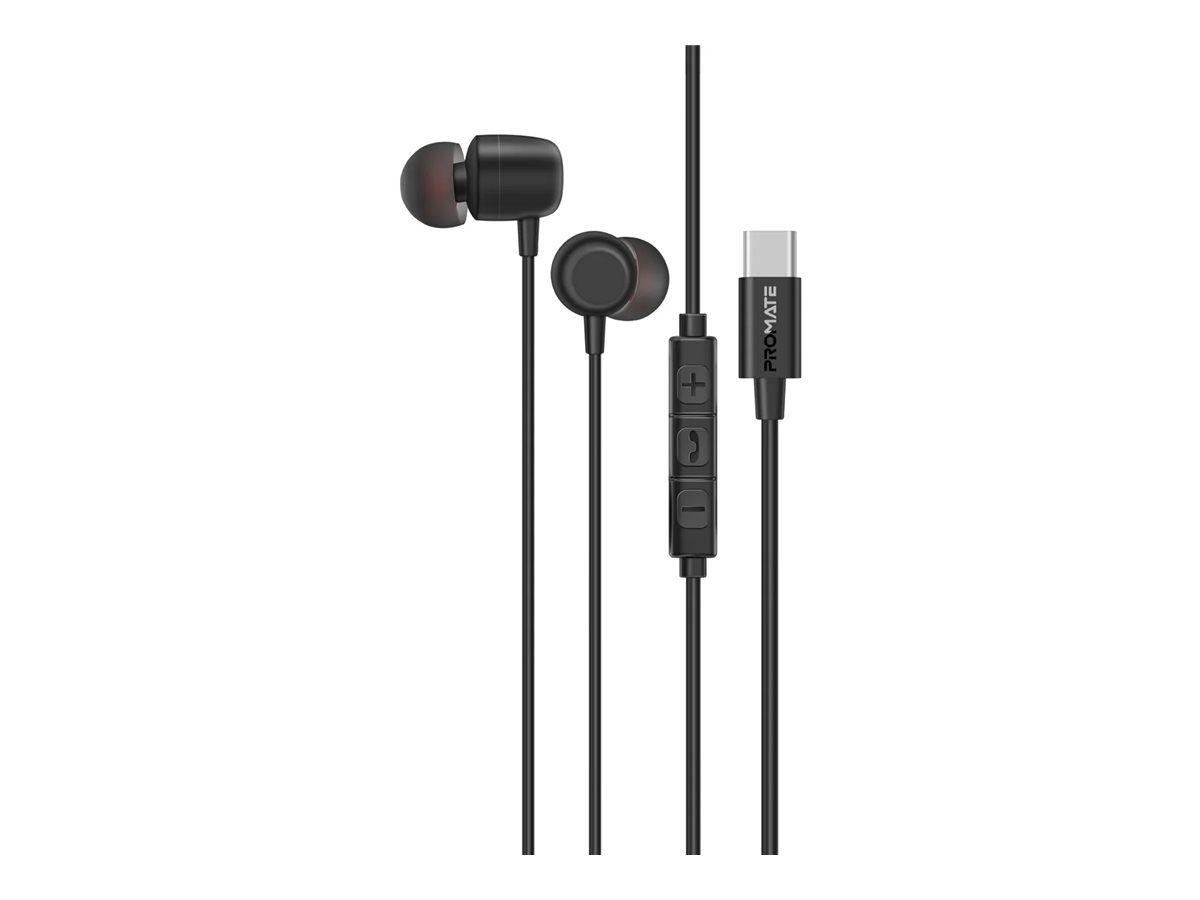 Promate Silken-ENC earphones with mic Product shot Front 79800