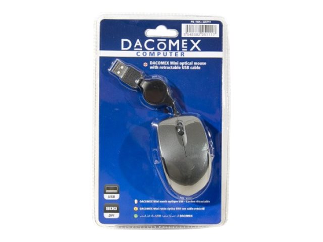 Mini souris à cordon rétractable M100-U - Dacomex