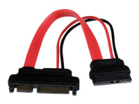 StarTech.com 6in Slimline SATA to SATA Adapter with Power - Slim SATA (F) to SATA (M) - Slimline Serial ATA to SATA (SLSATAADAP6) - SATA adapter - Serial ATA 150/300/600 - Slimline SATA (F) to SATA combo (M) - red