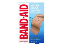 BAND-AID Water Block Tough Strips Bandages - Extra Large - 10's
