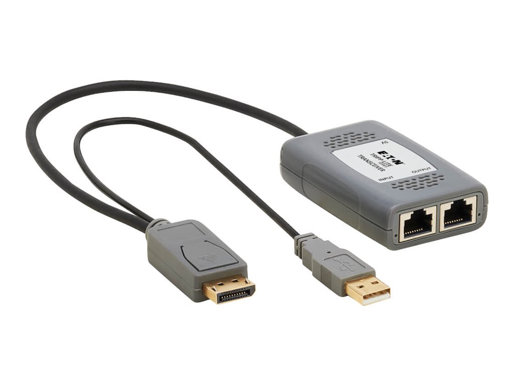 Eaton Tripp Lite Series DisplayPort over Cat6 Pigtail Receiver with Repeater, 4K 60 Hz, 4:4:4, Transceiver, HDCP 2.2, 230 ft. (70.1 m), TAA