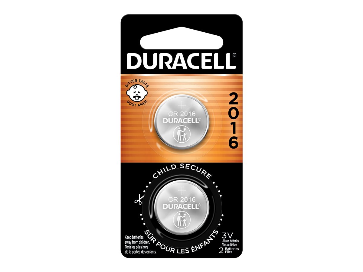 Duracell Lithium Battery Bitter Coating CR2016 2 Pack