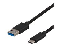 DELTACO USB 3.1 Gen 1 USB Type-C kabel 50cm Sort