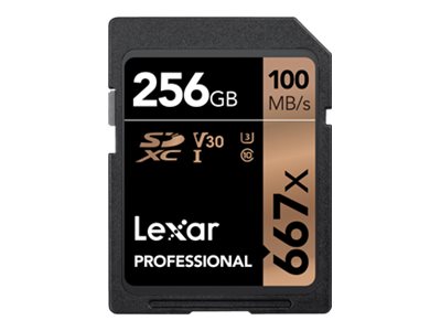 Lexar Professional flash memory card 256 GB microSDXC Product shot Front 79275