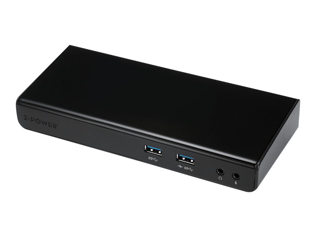 An image of 2-Power USB 3.0 Dual Display Docking Station - docking station - USB - HDMI - 1GbE