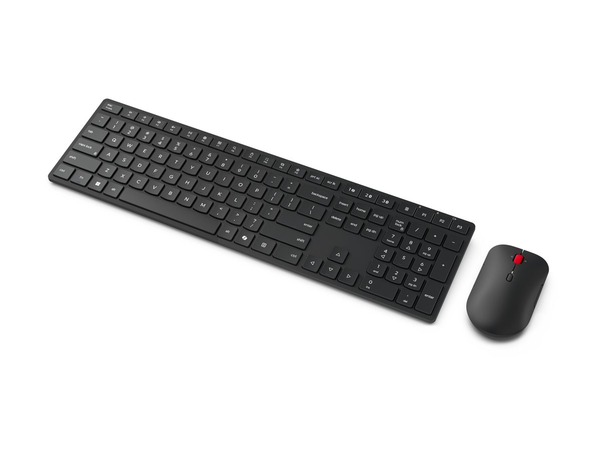 LENOVO Pro Combo 6000 Keyboard and mouse set wireless 2.4 GHz Bluetooth 5.3 Swiss French/German eclipse black brown box (FR/DE)