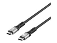 Manhattan USB4 Gen 3x2/ Thunderbolt 3 / Thunderbolt 4 / DisplayPort 2.0 (Alt Mode) USB-kabel 1m Sort