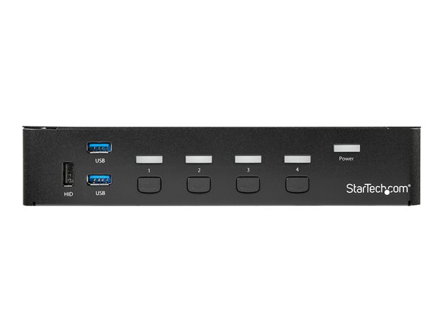 Image of StarTech.com 4 Port DisplayPort KVM Switch - DP KVM Switch with Audio and Built-in USB 3.0 Hub for Peripherals - 4K 30Hz (SV431DPU3A2) - KVM / USB switch - 4 ports - rack-mountable